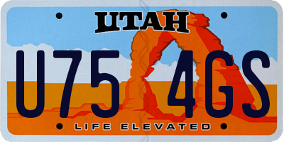 UT license plate U754GS