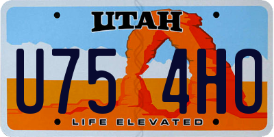 UT license plate U754HO