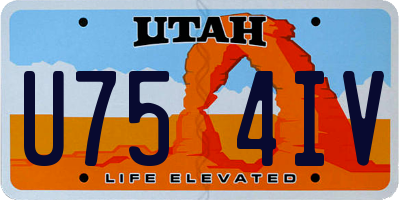 UT license plate U754IV