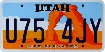 UT license plate U754JY