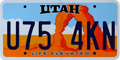 UT license plate U754KN