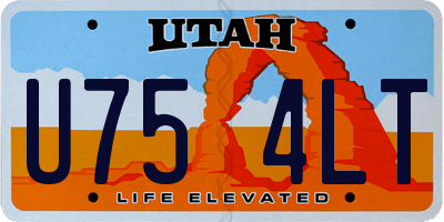 UT license plate U754LT