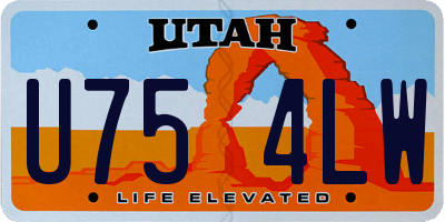 UT license plate U754LW