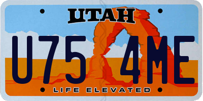 UT license plate U754ME