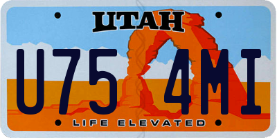 UT license plate U754MI