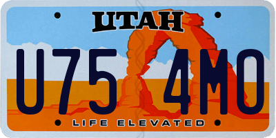 UT license plate U754MO