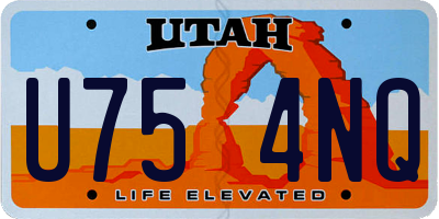 UT license plate U754NQ