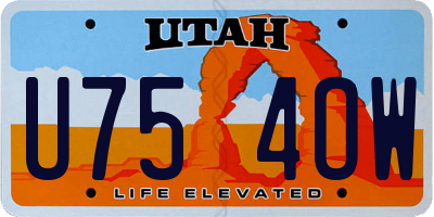 UT license plate U754OW