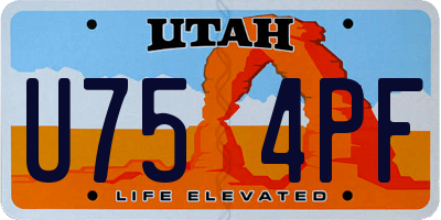 UT license plate U754PF