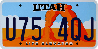 UT license plate U754QJ