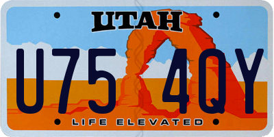 UT license plate U754QY