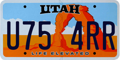 UT license plate U754RR