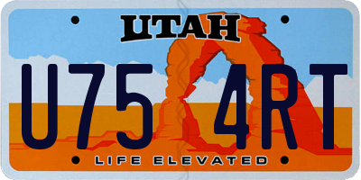 UT license plate U754RT