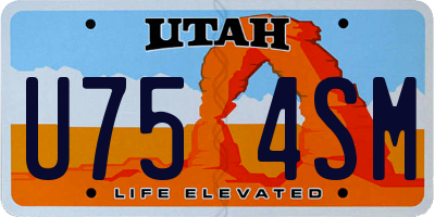 UT license plate U754SM