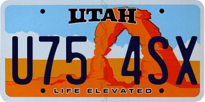 UT license plate U754SX