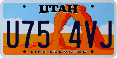 UT license plate U754VJ