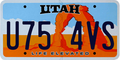 UT license plate U754VS