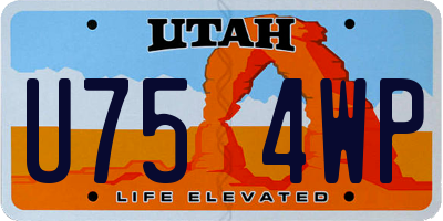 UT license plate U754WP