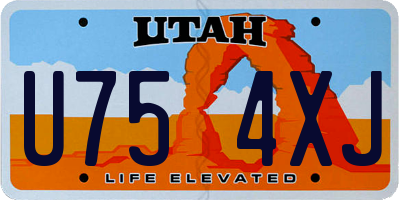 UT license plate U754XJ