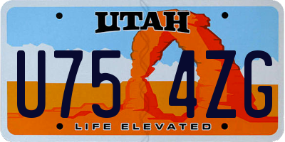 UT license plate U754ZG