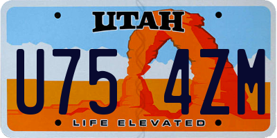 UT license plate U754ZM
