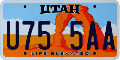UT license plate U755AA
