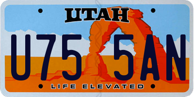 UT license plate U755AN