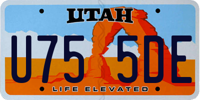 UT license plate U755DE