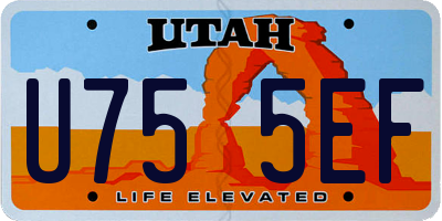 UT license plate U755EF