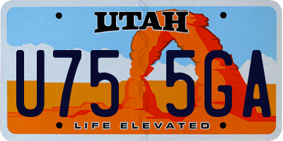 UT license plate U755GA