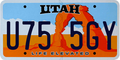 UT license plate U755GY