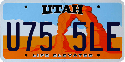 UT license plate U755LE