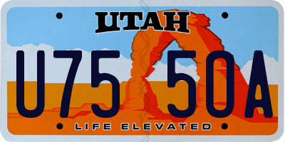 UT license plate U755OA