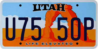UT license plate U755OP
