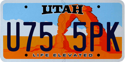 UT license plate U755PK