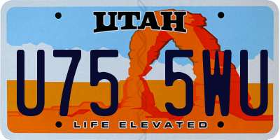 UT license plate U755WU