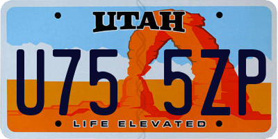 UT license plate U755ZP