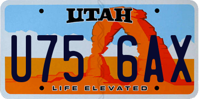 UT license plate U756AX