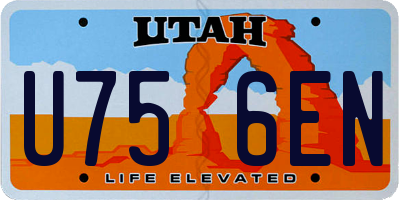 UT license plate U756EN