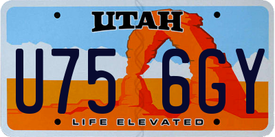 UT license plate U756GY
