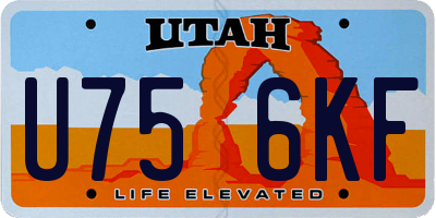 UT license plate U756KF