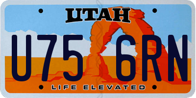 UT license plate U756RN