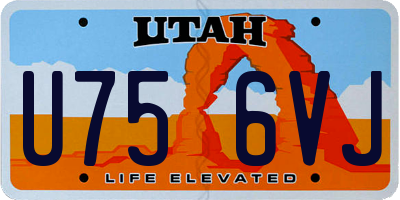 UT license plate U756VJ