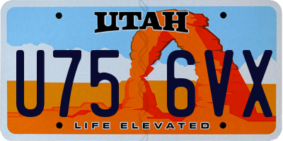 UT license plate U756VX