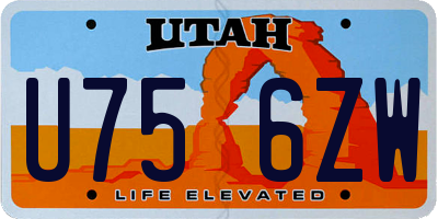 UT license plate U756ZW