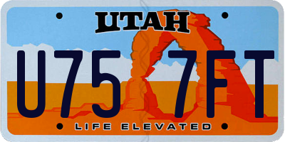 UT license plate U757FT