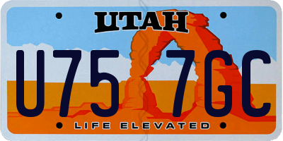 UT license plate U757GC