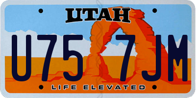 UT license plate U757JM