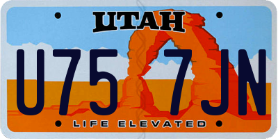 UT license plate U757JN
