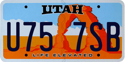 UT license plate U757SB